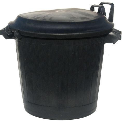 Poubelle à pédale 80L noire – Corps seul en plastique PEHD – Grande capacité pour déchets – Design sobre pour intérieur et extérieur – Aluminium Et Plastique