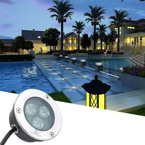Très Mince Spot LED Piscine Encastrable Terrasse de Jardin 3W Spot LED Exterieur IP68 Étanche Acier Inoxydable 304 Extérieur,1pcs (1/4)