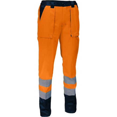 Pantalon de travail haute visibilité orange polyester et coton - SINGER - PUMO M
