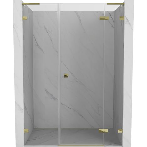 Mexen Lunar L porte de douche battante droite 150 cm, transparent, or - 834SL-150-050-50-00-P (1/5)