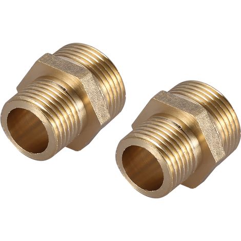 Raccord réducteur en laiton, mamelon hexagonal, filetage extérieur, pour tuyaux d'eau 3/4" - 1/2" (renforcement) (1/5)