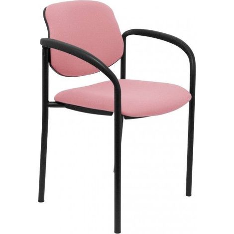Silla fija Styl bali rosa chasis negro con brazos
