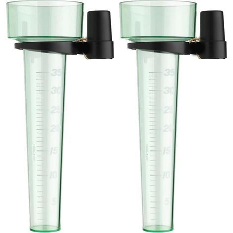 (2er-Set) Analoger Regenmesser, wetterfest, für den Garten, misst die Niederschlagsmenge, grün (1/5)