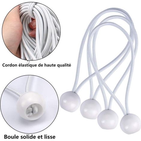 75 elastische Gummiseile mit Kugel für Planen, Camping und mehr (1/5)