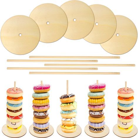 Un Ensemble de 5 décorations de fête de Support de gâteau en Carton Support de Beignet pour la décoration de dîner de Famille (1/5)
