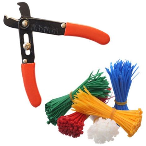 Lot De 200 Colliers De Serrage Colorés Avec Pince Coupante, Coupe-câble, Dénudeur (1/2)