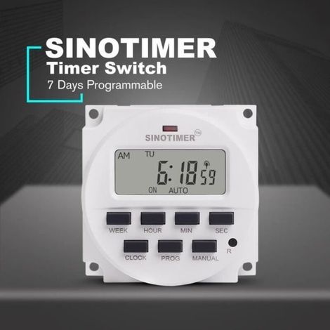 220V Minuterie SINOTIMER Hebdomadaire 7 Jours Programmable Contrôle Numérique Interrupteur 8 Réglage ON / OFF (1/4)