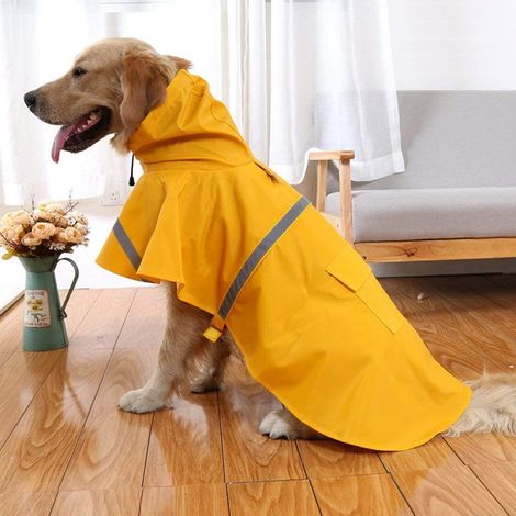 AGE Réglable Imperméable À L'eau Pour Chien À Capuche Imperméable Veste Chien Imperméable Vêtements Petits Et Moyens Chiens (1/3)