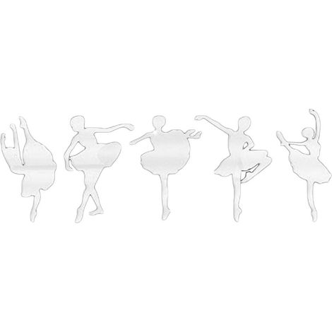Autocollants acryliques amovibles pour miroir, représentant une danseuse de ballet, pour la décoration intérieure.