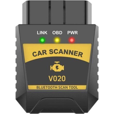 OBD2 Diagnostic Voiture, OBD2 Bluetooth Scanner Auto Diagnostic, Valise Diagnostic Auto Multimarque, Interroger 3000 Code Base de Données,Lecteur de Code OBDII pour Système Android/iOS
