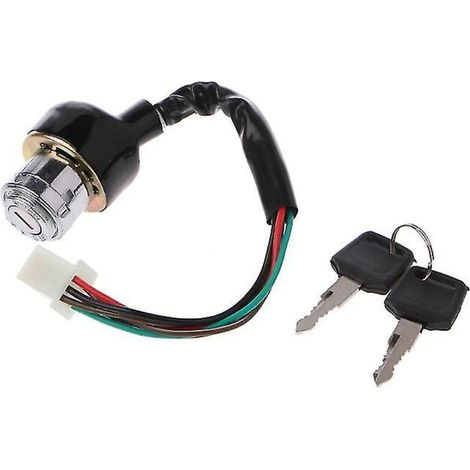 Crea – Interrupteur à clé de contact pour quad chinois – Compatible Kazuma 50/90/110 cc – 3 positions marche/verrouillage/arrêt – 1 ensemble avec clés - 110cc (1/4)