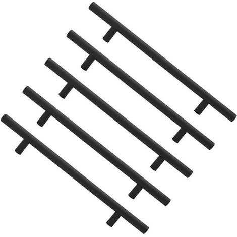 [RM]Boutons de meubles de cuisine, finition noir mat, lot de 5
