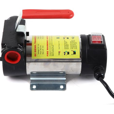 DC 12V Selbstansaugend Zapfpistole Ölpumpe Ölabsaugpumpe 50L/min Dieselpumpe Heizölpumpe 175W(Gummi Auslassschlauch) (1/5)