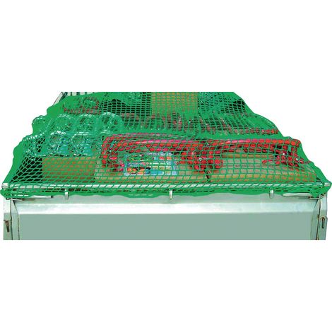 Filet à benne Longueur 5 x Largeur 3,5 m polypropylène, vert maillage 46 mm (1/4)