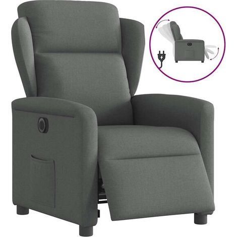 Fauteuil inclinable électrique en tissu gris foncé (1/5)