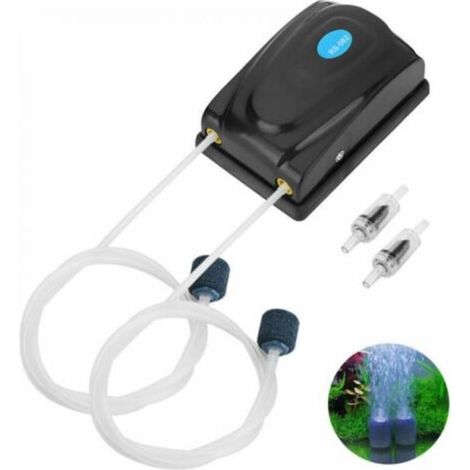 KLVGTIFS PU - Mini pompe à air pour aquarium, barboteur silencieux pour petits aquariums, avec tuyau d'air, pierre à air et clapet anti-retour (1/5)