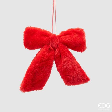 FIOCCO APPENDIBILE IN PELUCHE ROSSO 20X25CM NATALE ADDOBBI ALBERO