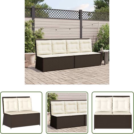 vidaXL Gartenbank Braun - Gartenbank Braun Poly-Rattan (1/5)