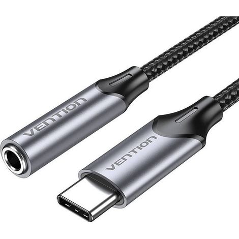 Adaptateur audio Vention USB-C vers prise casque 3,5 mm avec DAC, alliage d'aluminium, 1 m (1/2)