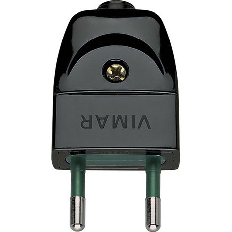 Spina 2P 10A S10 Assiale Nero VIMAR 00200