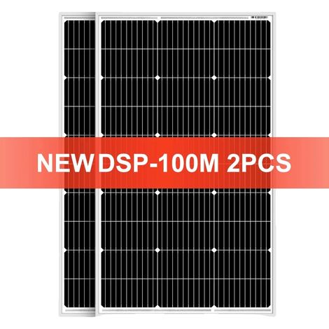 Panneau Solaire, Construction Monocristalline, Design Compact, Panneau 100W 2PCS (1/2)