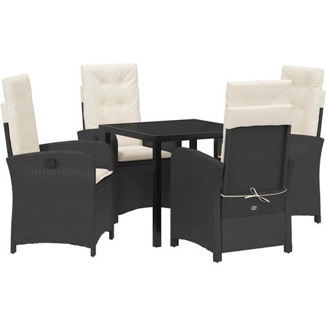 Maison Exclusive - Conjunto de Comedor de Jardín 5 uds. Negro rat (1/5)