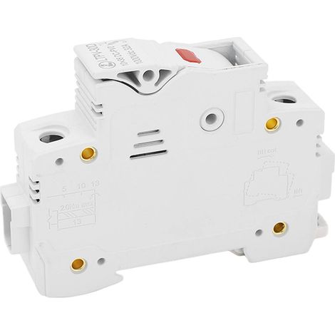 DC 1P 32A Sicherungshalter, DIN-Schiene, flammhemmender Sockel für PV-Sicherungen, mit 20A-Sicherung (10x38mm), 1000VDC, integrierte Kontrollleuchte (1/5)