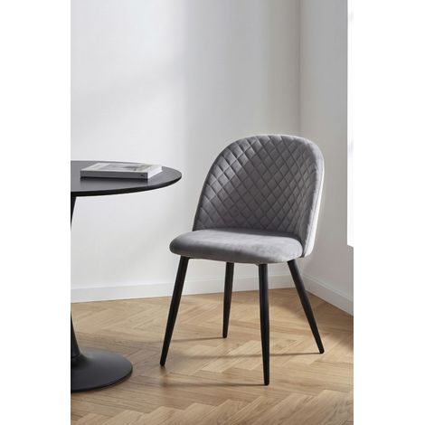 Sillas Comedor - Silla Posa Terciopelo - Gris claro (1/5)