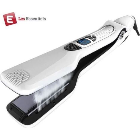 Lisseur vapeur SteamLiss Pro WhiteLuxe - Lisseur de salon professionnel - Plaques double technologie - Lissage longue durée