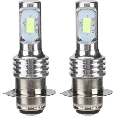 2 Ampoules LED H6/PISD 80W 8000K Bleu Glace pour Feux Anti-Brouillard, 12-24V, Universel (1/5)