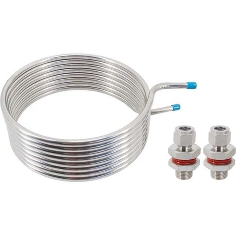 Échangeur de chaleur à plaques, Système De Purée À Recirculation D'échange De Chaleur Sans Soudure, 25 Pieds (7.6 Mètres), Bobine En Acier Inoxydable 304, Tube De 1/2 ", 10" 12 "de Diamètre Pour le ch (1/5)
