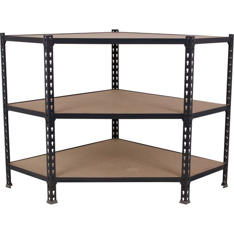 Simonrack Leichte Eckregal Anthrazit und Holz