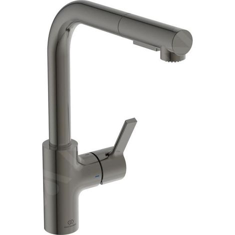 Robinet de cuisine IDEAL STANDARD Gusto douchette extractible gris magnetique (1/5)