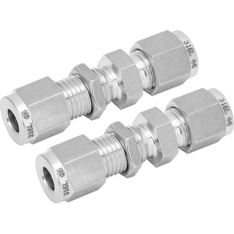 2 raccords à compression en acier inoxydable 316, connecteurs à double anneau, accessoires Ф6 (1/5)