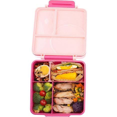 Niedliche, mikrowellengeeignete Lunchbox aus Edelstahl, Silikon und mit mehreren Fächern für Kinder