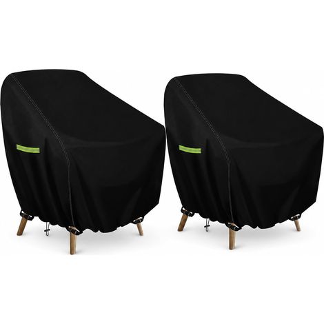 Garden Chair Cover, Set of 2, 89 x 97 x 74 cm, Waterproof Protective Cover in Oxford Fabric 420D for Outdoor Garden Chair, Stackable Chair, Balcony and Patio (1/5)