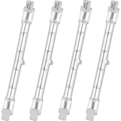 Lampe tube halogène T3 300W R7S 230V – Flux lumineux 4650 lumens – Durée de vie 2000h – Lot de 4 pièces – Blanc chaud 2800K (1/5)