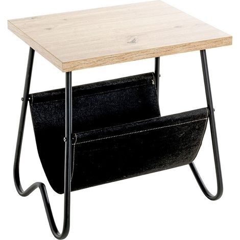 Table d'Appoint Porte Revues "April" 51cm Naturel & Noir