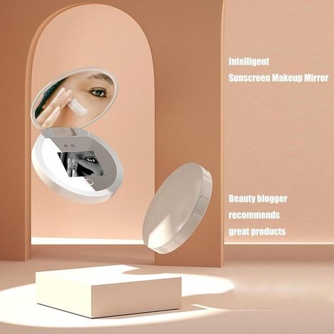 Specchio da trucco compatto con ingrandimento 2x - Specchio per il trucco portatile - Fotocamera UV per il test delle creme solari (1/4)