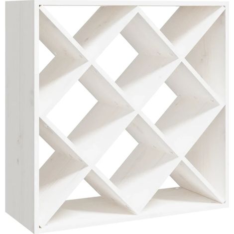 Armoire à vin modèle boîte rangement 62 x 25 x 62 cm finition rustique en bois de pin blanc (1/5)