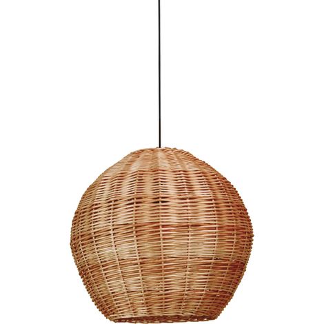Suspension NATURAL Medium E27 15W Mimbre oscuro Noir (1/5)