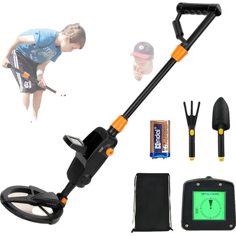 Detector de metales, diseño ligero, resistente al agua, pantalla LCD, detección de alta precisión, funciona con pilas. (1/5)