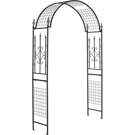 Arco da giardino moderno per piante rampicanti 143 x 40 x 234 cm design elegante e robusto in metallo nero 200010187