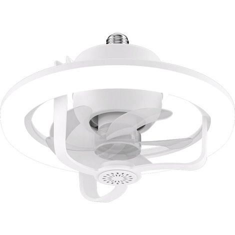 Ventilador de techo con luz de 50 W, silencioso, con control remoto, ajuste de brillo y temperatura de color, temporizador, apto para cocina, dormitorio y sala de estar. (1/4)
