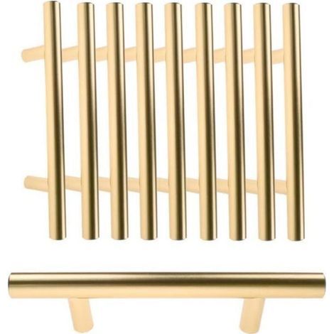 pair Oomom 10x Poignée de Porte Cuisine Entraxe 160mm Armoire Porte Poignées Placard Tiroir Chambre Meubles en d\\'Or Brossé Nordique