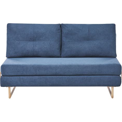 Sofá cama de tela 3 plazas minimalista para 3 personas desplegable azul Jerslev (1/5)