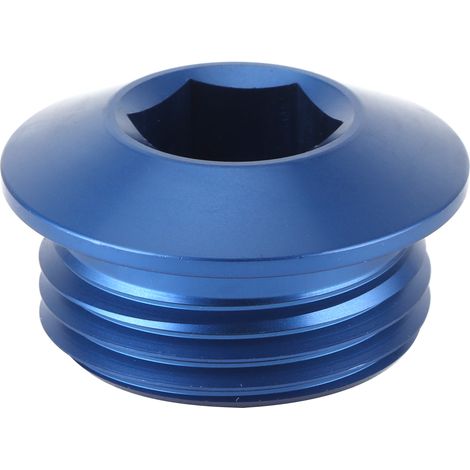 Raccord bouchon mâle ORB 12AN tête hexagonale avec joint torique aluminium CNC bleu (1/5)
