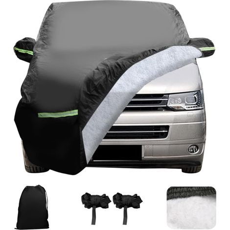 Bâche Voiture Extérieur Compatible avec T5 T6, Poids 5KG, Doublure en Coton 300D Housse pour Auto Voiture Exterieur Résistant à l'eau Aux UV avec Fermeture éclair de Porte Latérale (1/5)