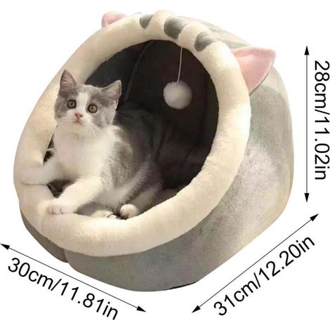 Lit pour Chat - Tapis De Grotte Lavable Lit Niche pour Chat D'intérieur Lit pour Chat Grotte De Chat Maison Lit Confortable pour Chat Panier Chat Maison Chat Interieur (1/3)