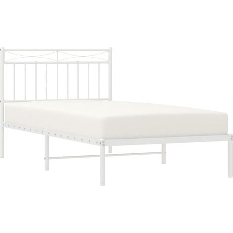 Estructura cama sin colchón con cabecero metal blanco 100x190cm vidaXL (1/5)